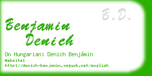 benjamin denich business card